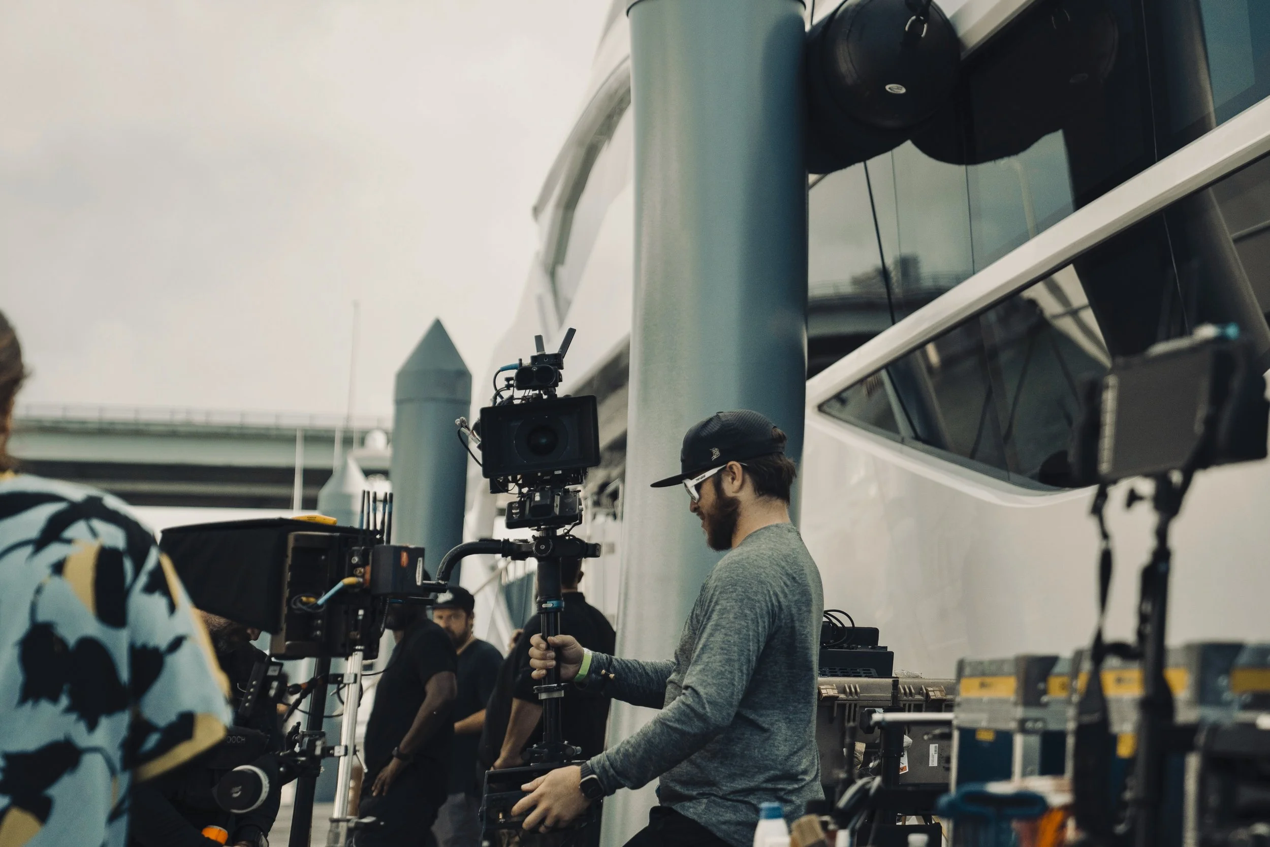 Camera crew alongside the SL120A hull