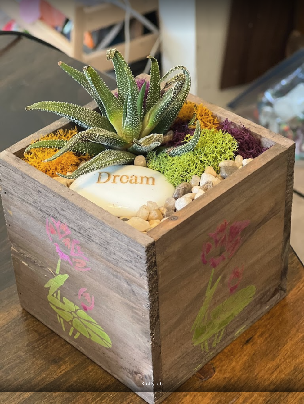 Succulent terrarium class for teams