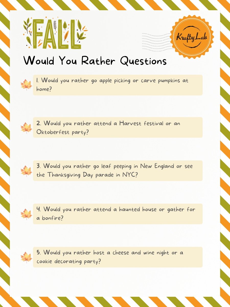 Would You Rather Questions for Fall