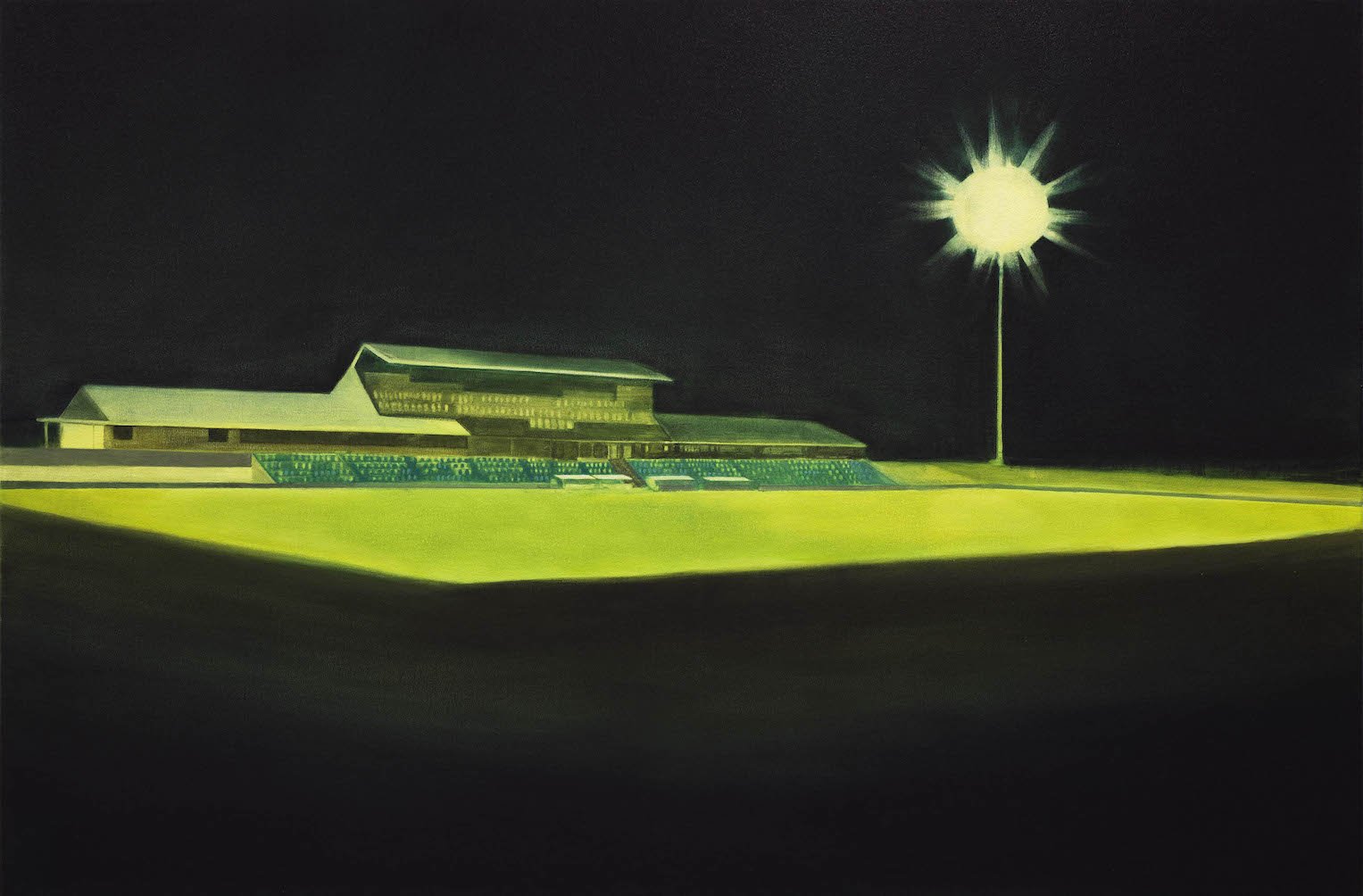  Empty Stands. 2018, oil on canvas, 100 x 150cm. Photograph courtesy of Graham Mathwin. 