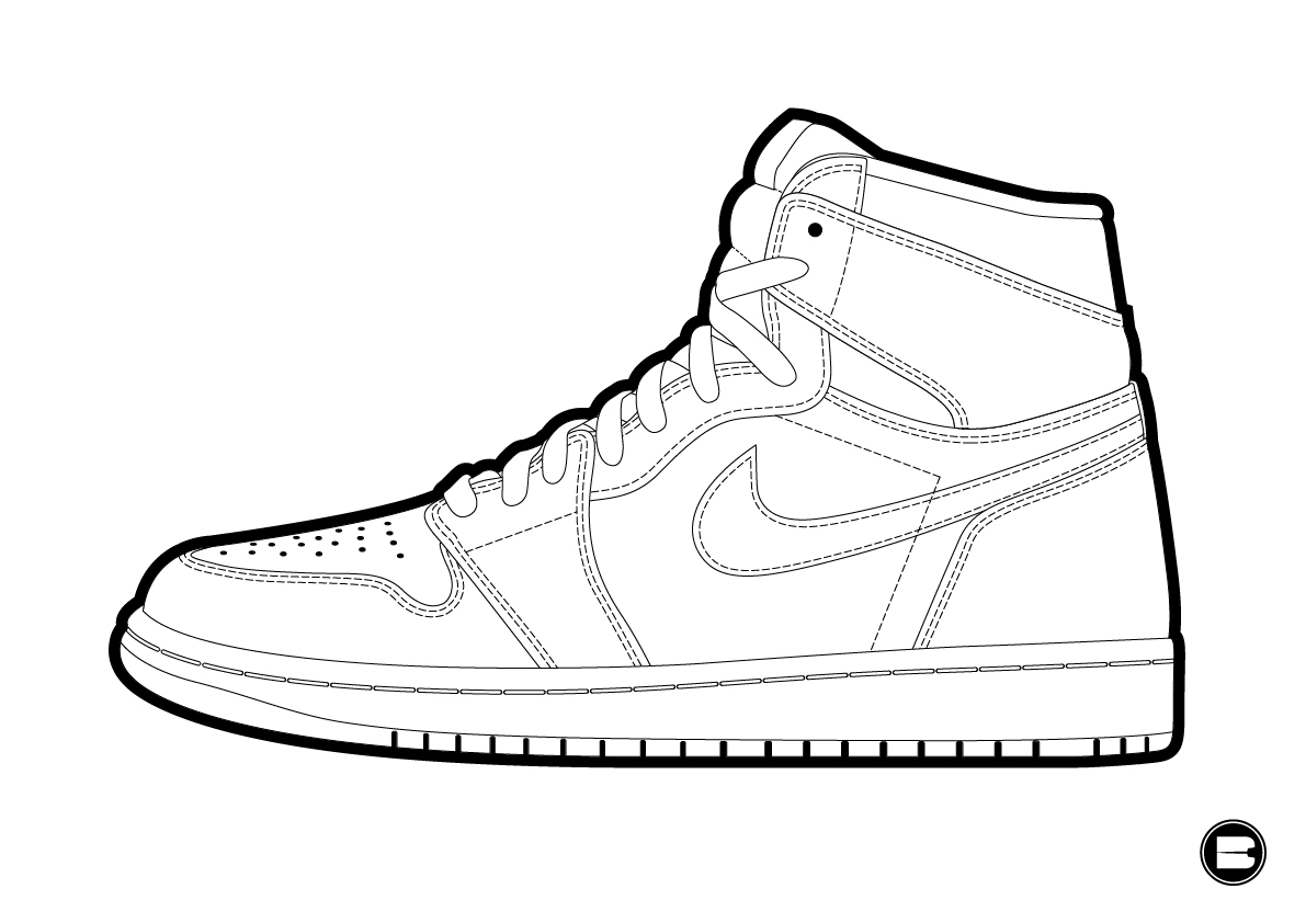 air jordan 1 high drawing