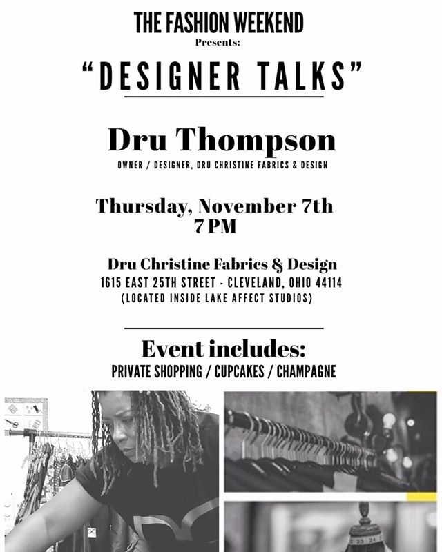 Come out to kick-off the fashion weekend with Designer Talks with @druchristine!!
Private shopping, cupcakes and champagne! (Link for tickets in bio!)
.
.
.
.
.
.
.
.
.
.
.
.
.
.
.
.
.
.
.
.
#fashion #theefashionweekend #clevelandfashionblogger #clev