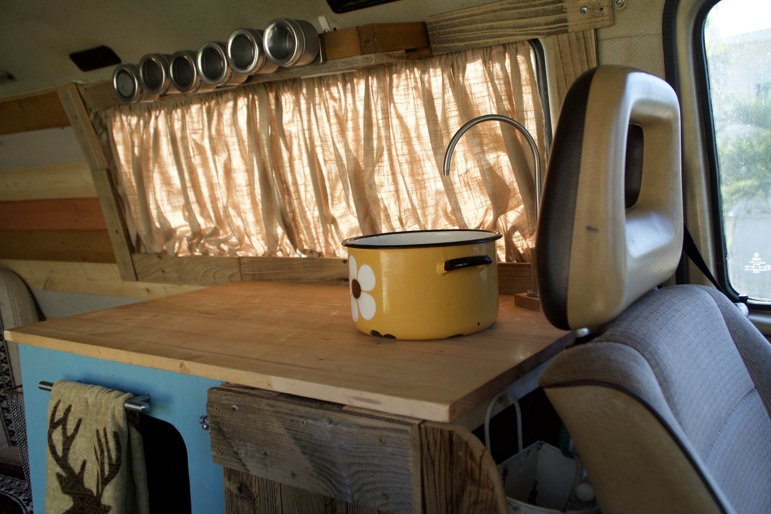 Repurposed sink for diy van conversion