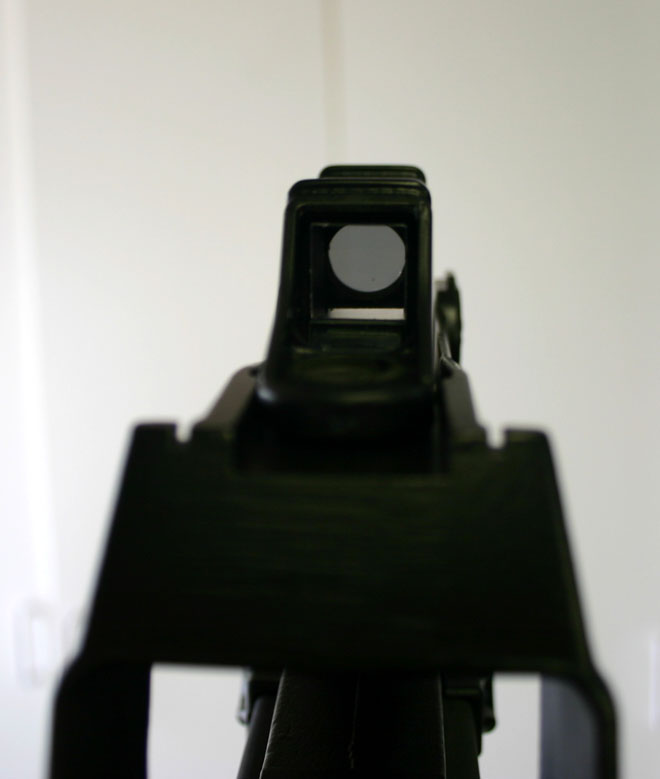 The stock reflex sight leaves quite a bit to be desired