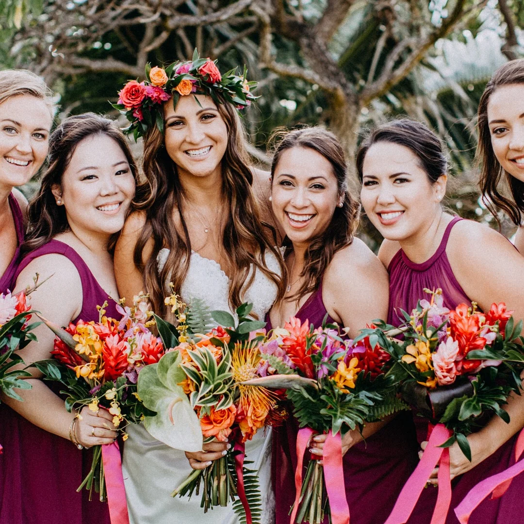 tropical bridesmaids