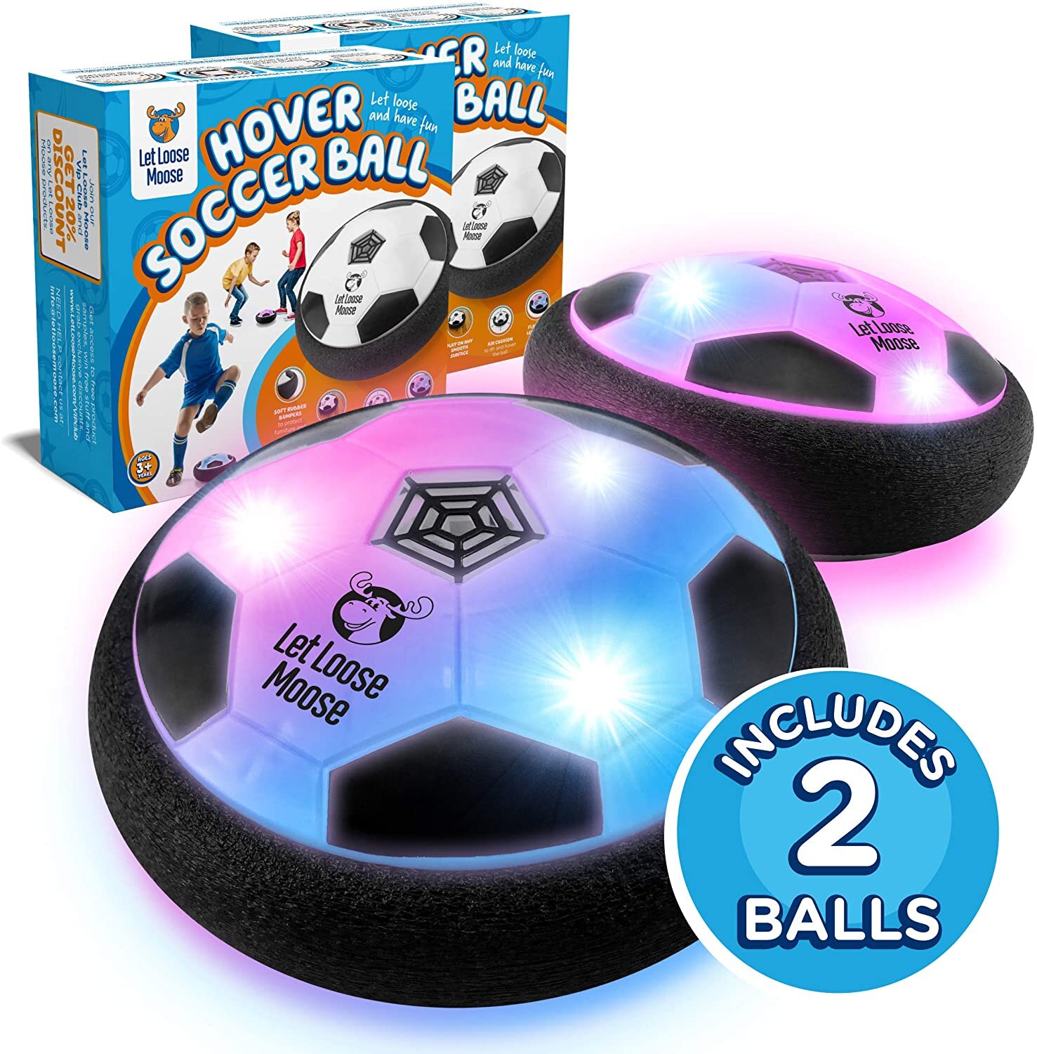 2 Pack Glow in The Dark Soccer Ball Light up LED Soccer Ball Official Size 5 Glow Ball with 2 Pump and 10 Spare Batteries Balls Gift for Teens Kids Adults Match Training Game Outdoor or Indoor 