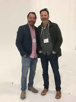 Editor, John Hattori, and director, Jeff Warrin, at a private preview of "The Far, Near Shore" at 32Ten Studios, sponsored by MarinArts.org. 
