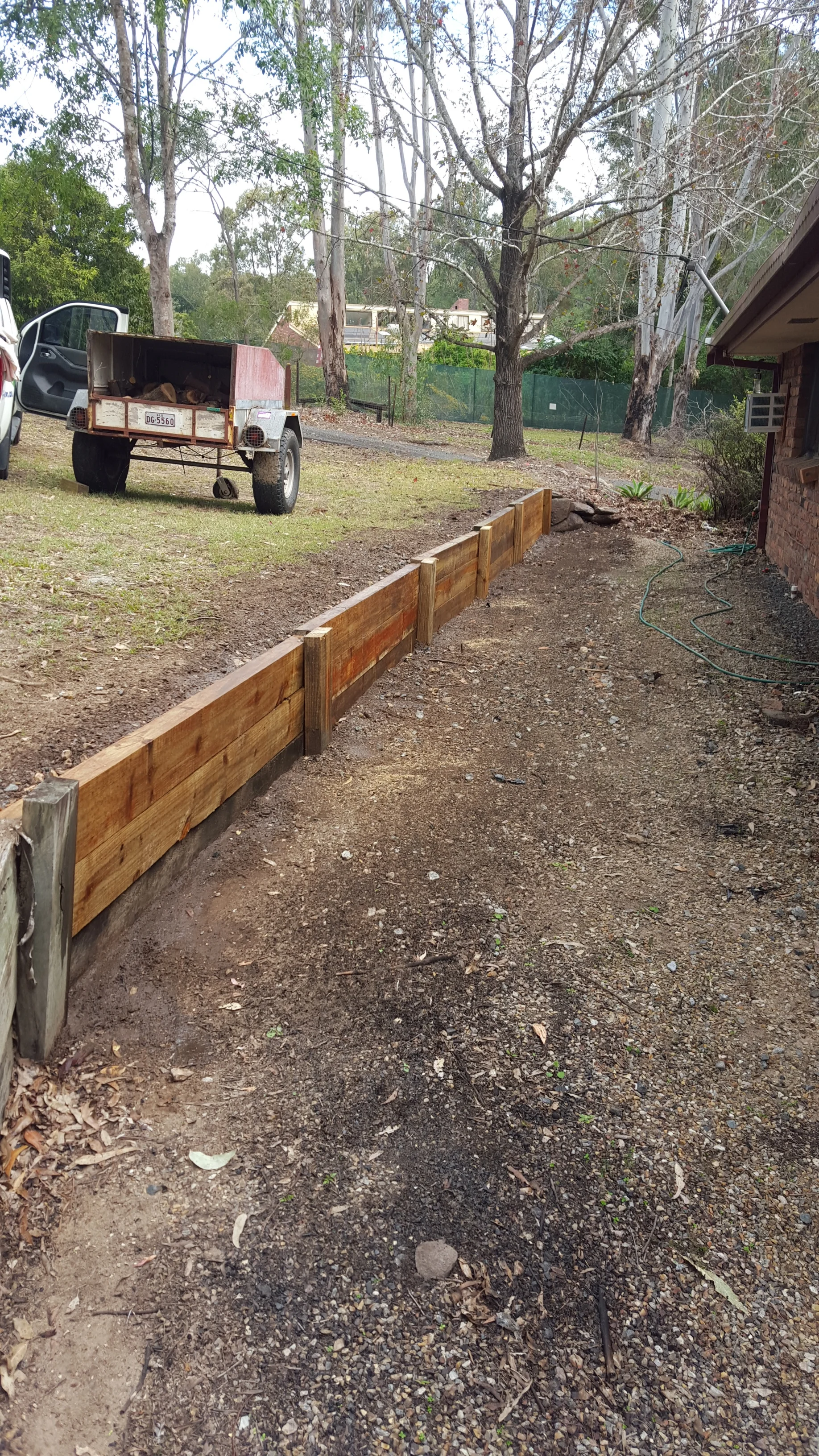 Retainer walls built