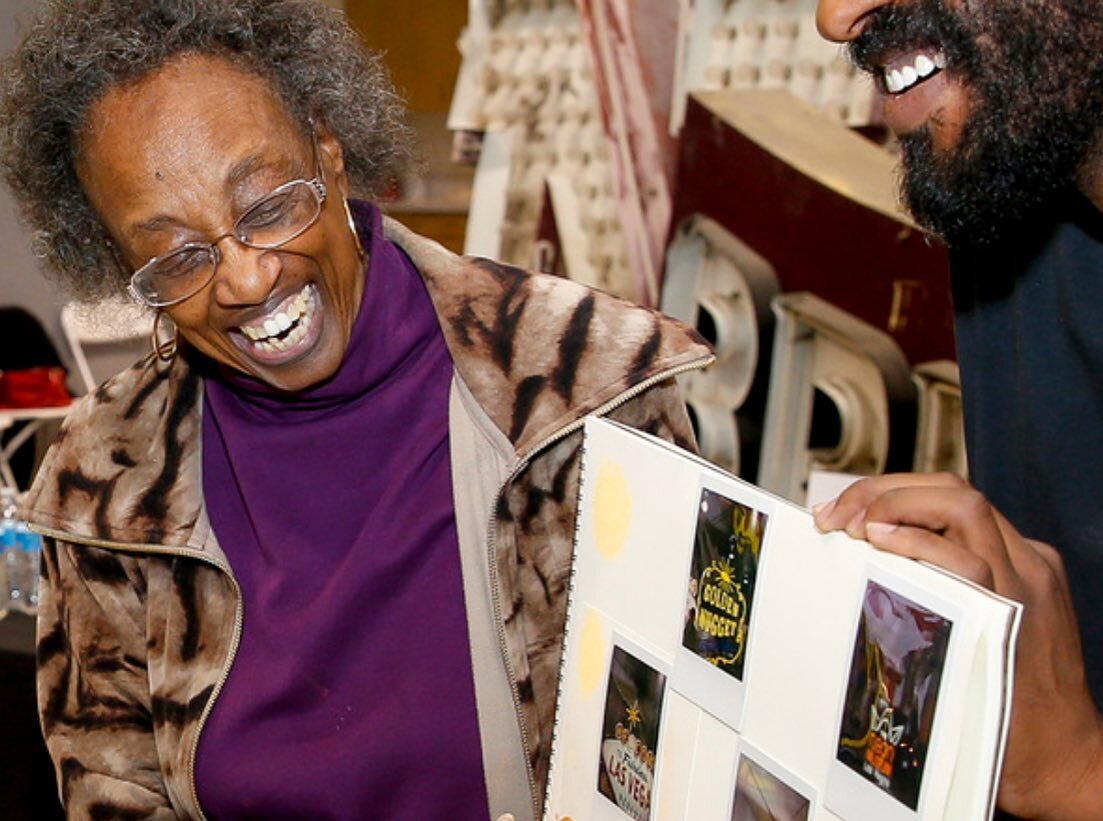 archive visit:

continuing to share about the intergenerational arts programs I created - Sprat.

these images are from a collaboration with The Neon Museum to bring arts workshops for seniors from Ovation and teens from CORE Academy. this series was