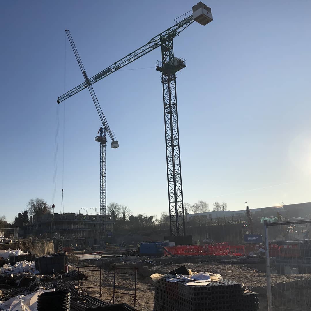 Site update; Henry Construction are making great progress on Ascot Road in Watford for Cortland UK. Ground works are progressing and cranes are erected #construction #watford #progressupdate #residentialdevelopment&nbsp;#prs