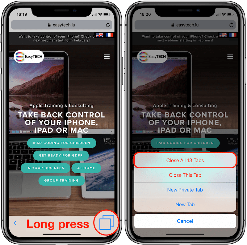 MP06 - iOS 12 iPhone X - Long press tab icon Annotated 800px.png