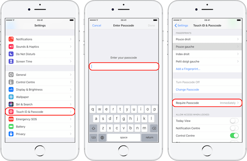 N4 - Require passcode immediately iPhone 8+ iOS 12 Annotated 800px.png