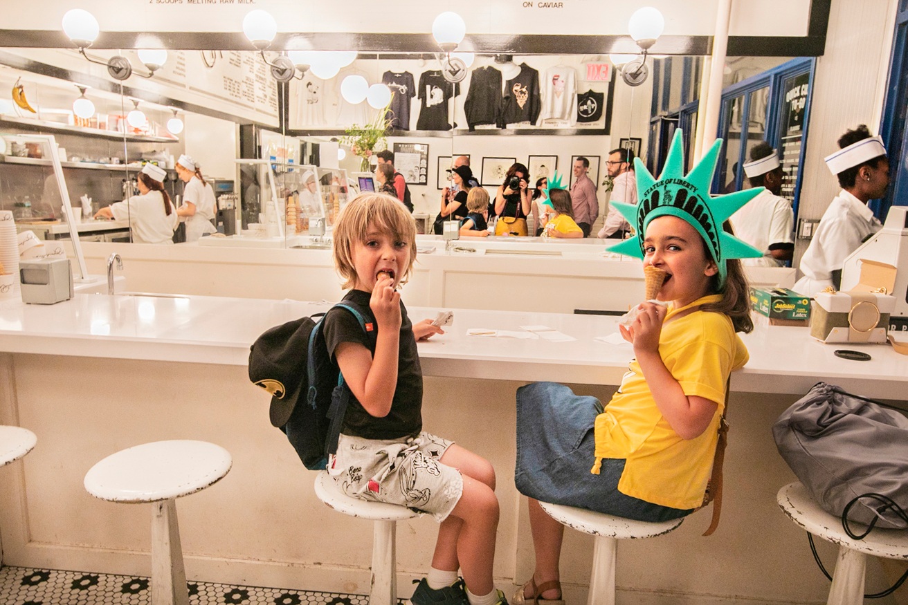 Children eating ice cream photo