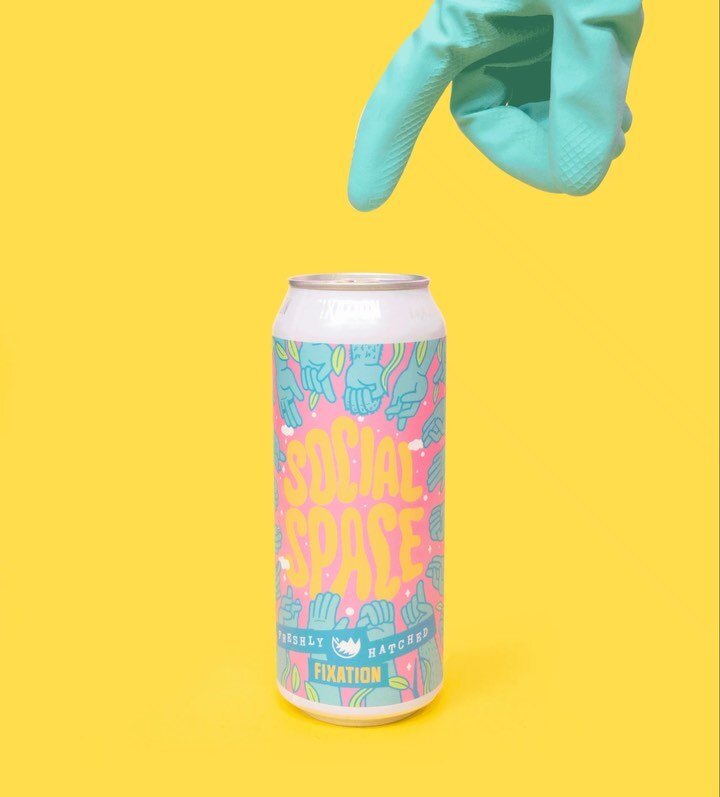 Work for @fixationbrewing beer Social Space! 
Really cool to work with my Smith Street neighbours on this label. The artwork was inspired by the alien feeling of reaching back out into social life, after so much alone time. Everything feels weird, yo