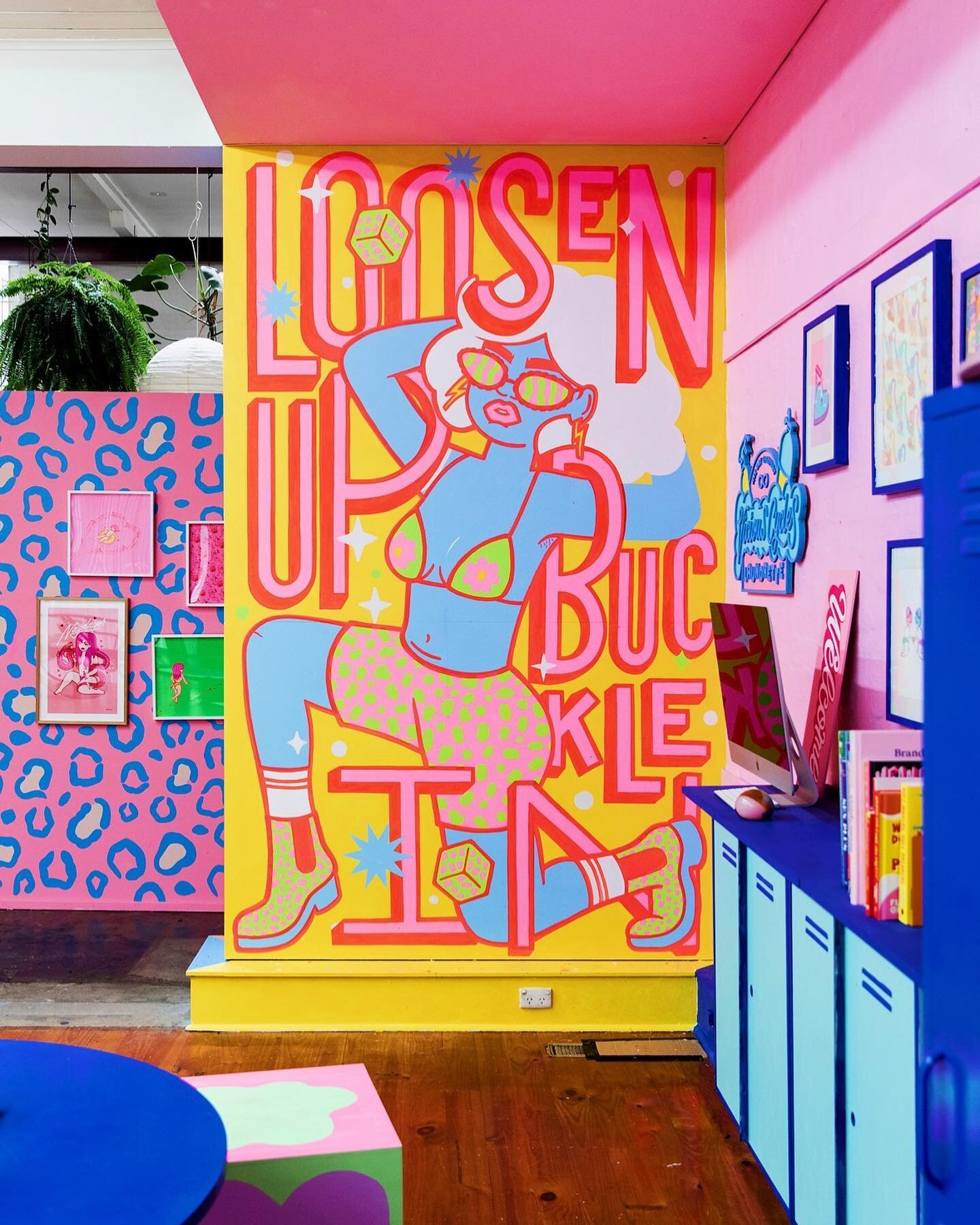 My mantra this year has been LOOSEN UP AND BUCKLE IN, BABY! Which is really just a big life lesson/ reminder to myself that I need to let go of control, brace myself and enjoy whatever life chucks my way. I&rsquo;m playing it so loose that this mural