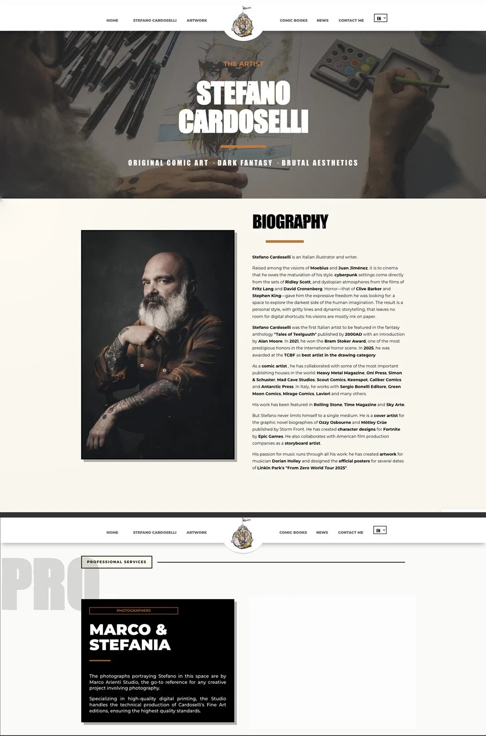 Ritratto di Stefano Cardoselli, illustratore e fumettista italiano, fotografato da Marco Arienti Studio