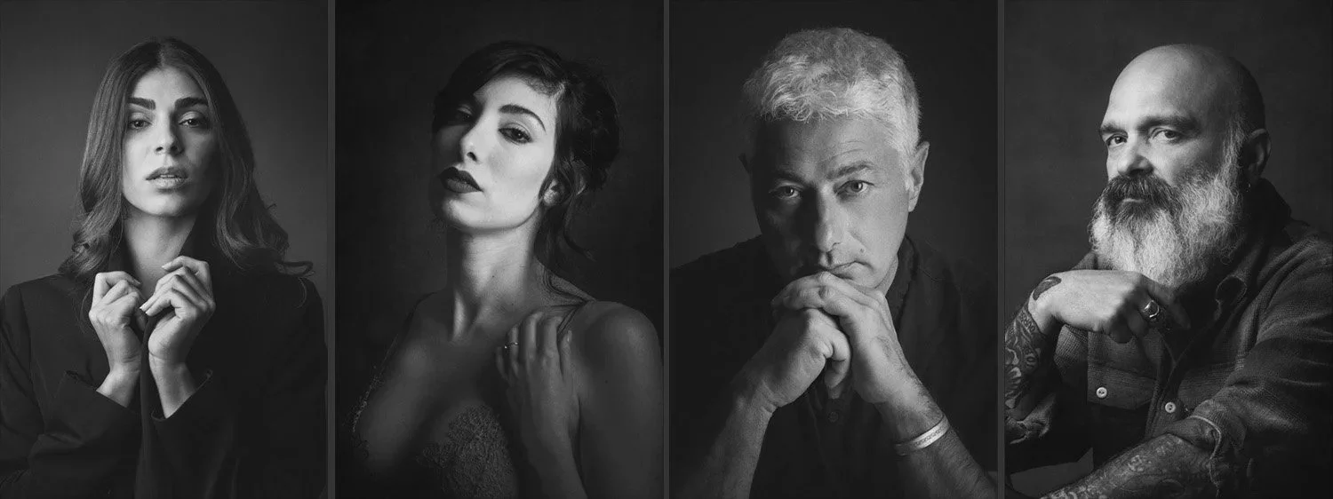 Serie di quattro ritratti professionali in studio di Marco Arienti