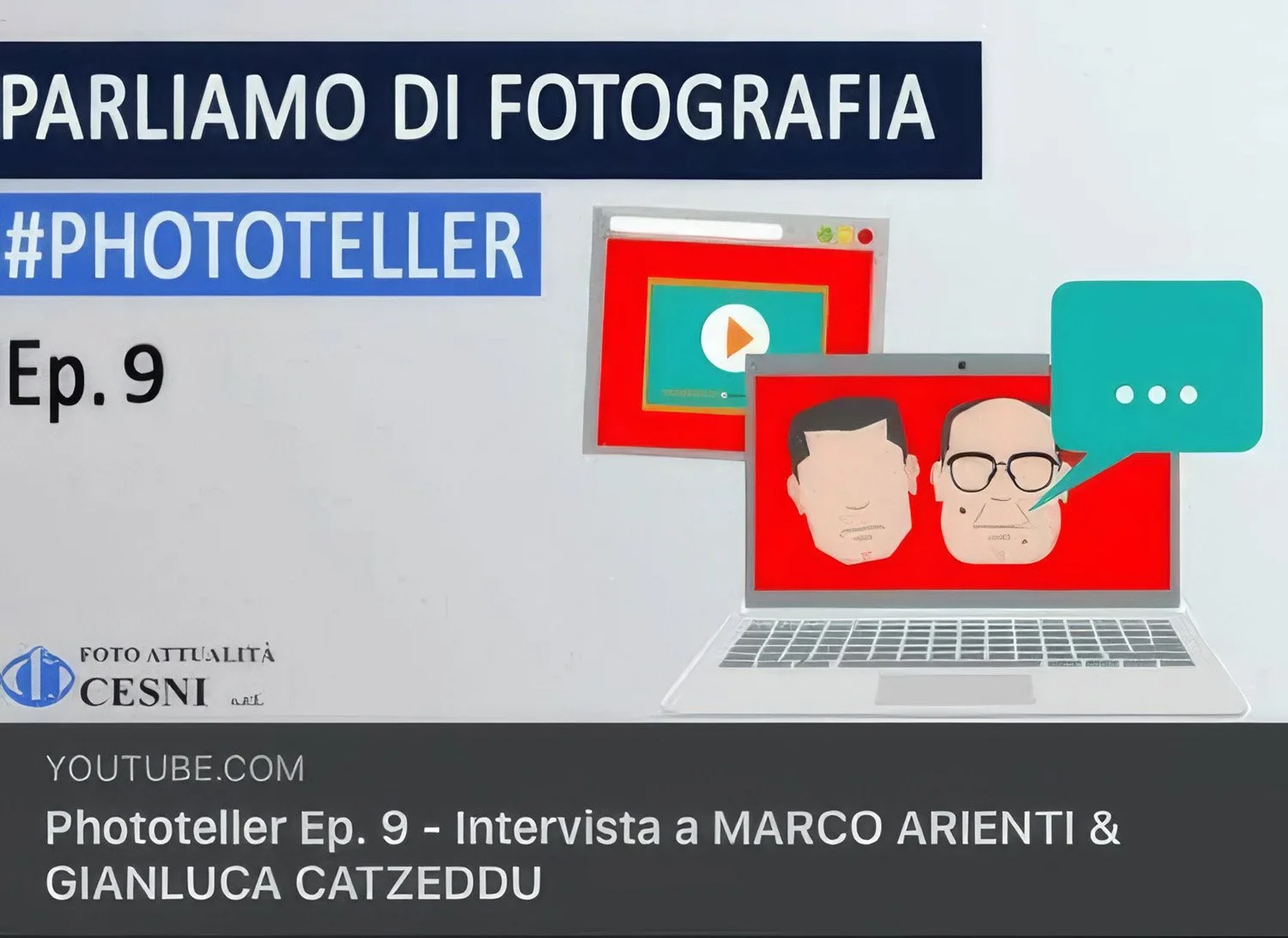 Marco Arienti ospite della serie Phototeller di Foto Attualità Cesni, con Mosé Franchi e Gianluca Catzeddu