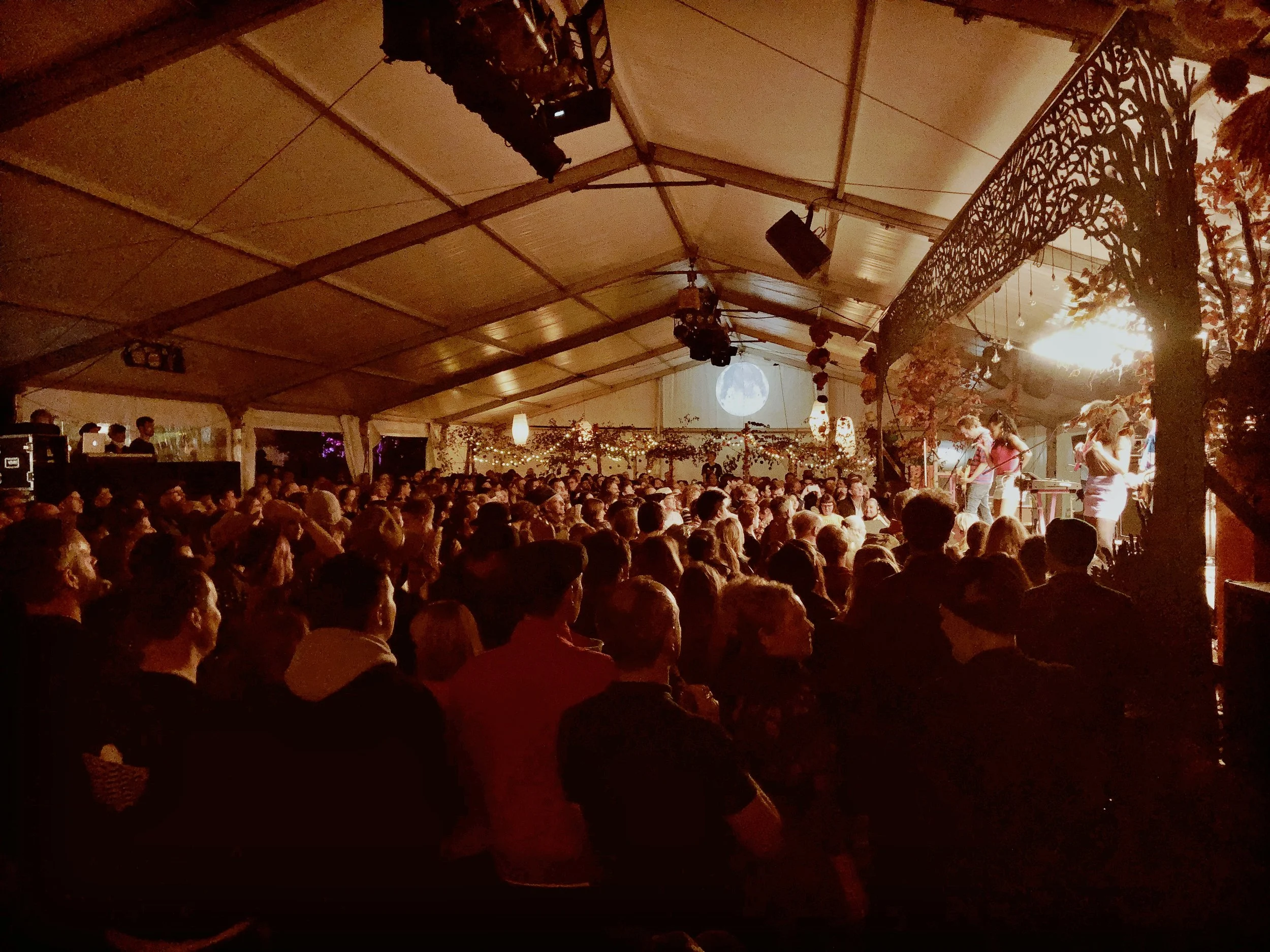 The Go! Team on the main stage.