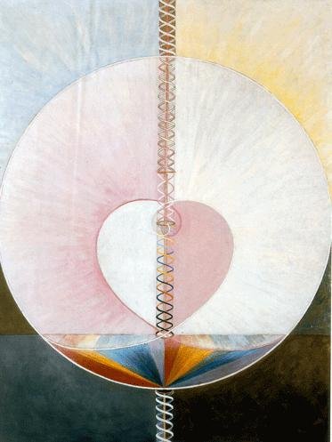 Hilma af Klint, mystic and artist, paints her vision of what a human being is. (1910)