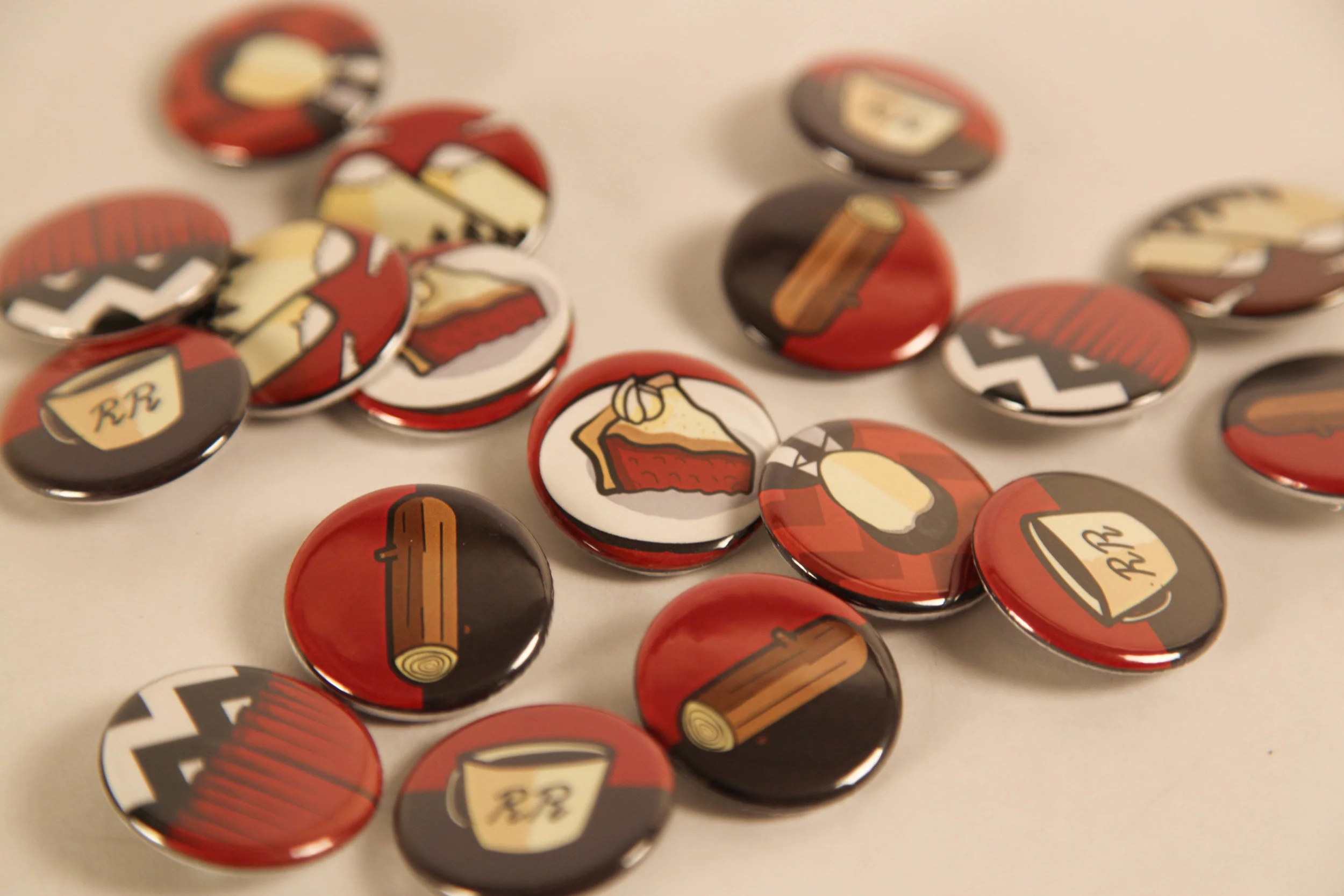A series of buttons designed to accompany the infographic. 