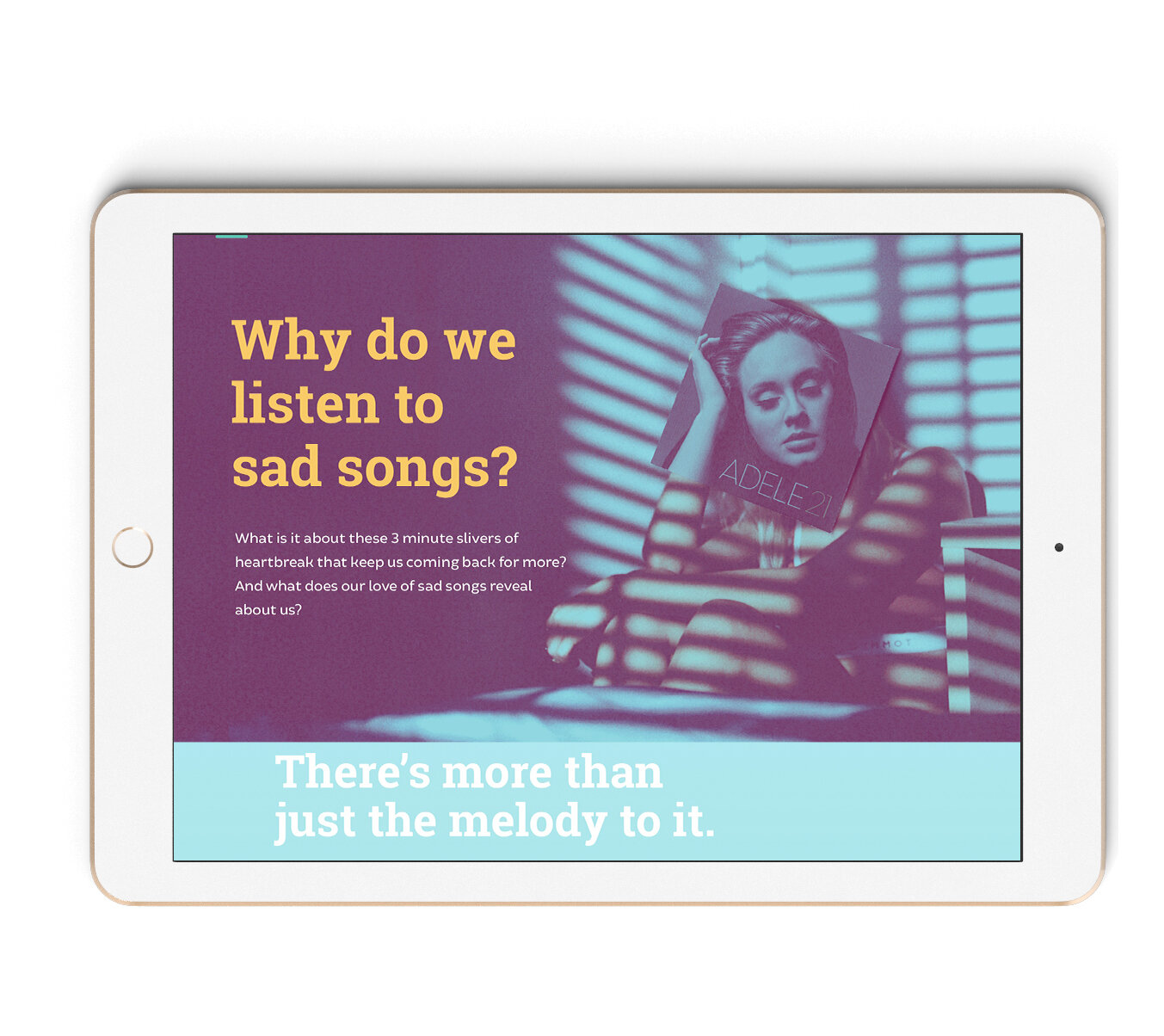 This project was the perfect chance to pair my love of writing and talking about music with exciting design challenges.