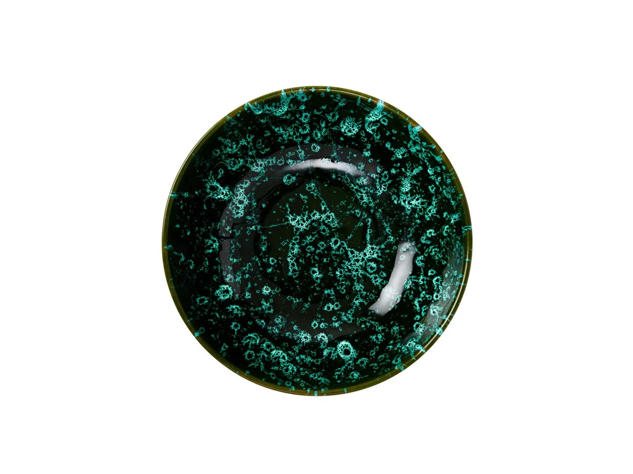 Medium Italian Splatter Ceramic Bowl Green_Cut Out Overhead_preview.jpg
