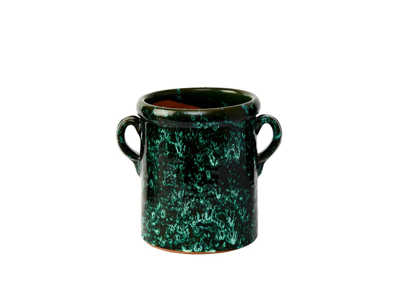Medium Italian Splatter Ceramic Planter Green_ Cut Out_preview.jpg