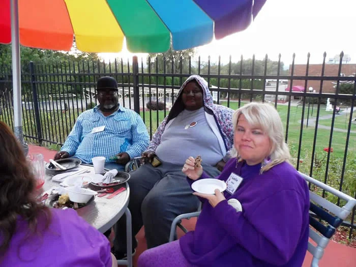Enjoying Our Famous Barbeque!