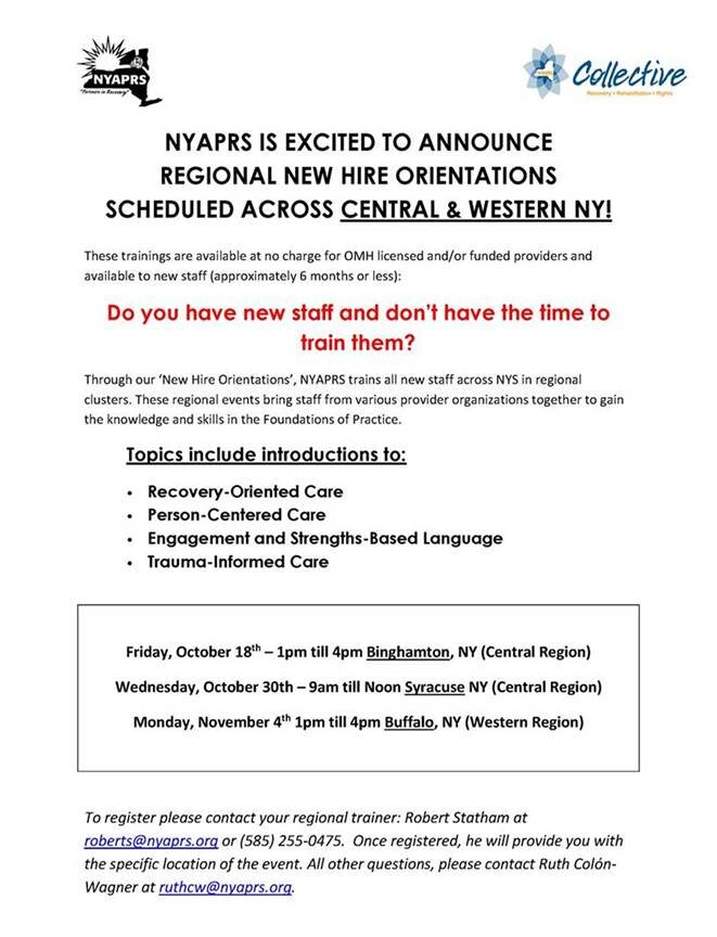 NYAPRS New Hire Orientations