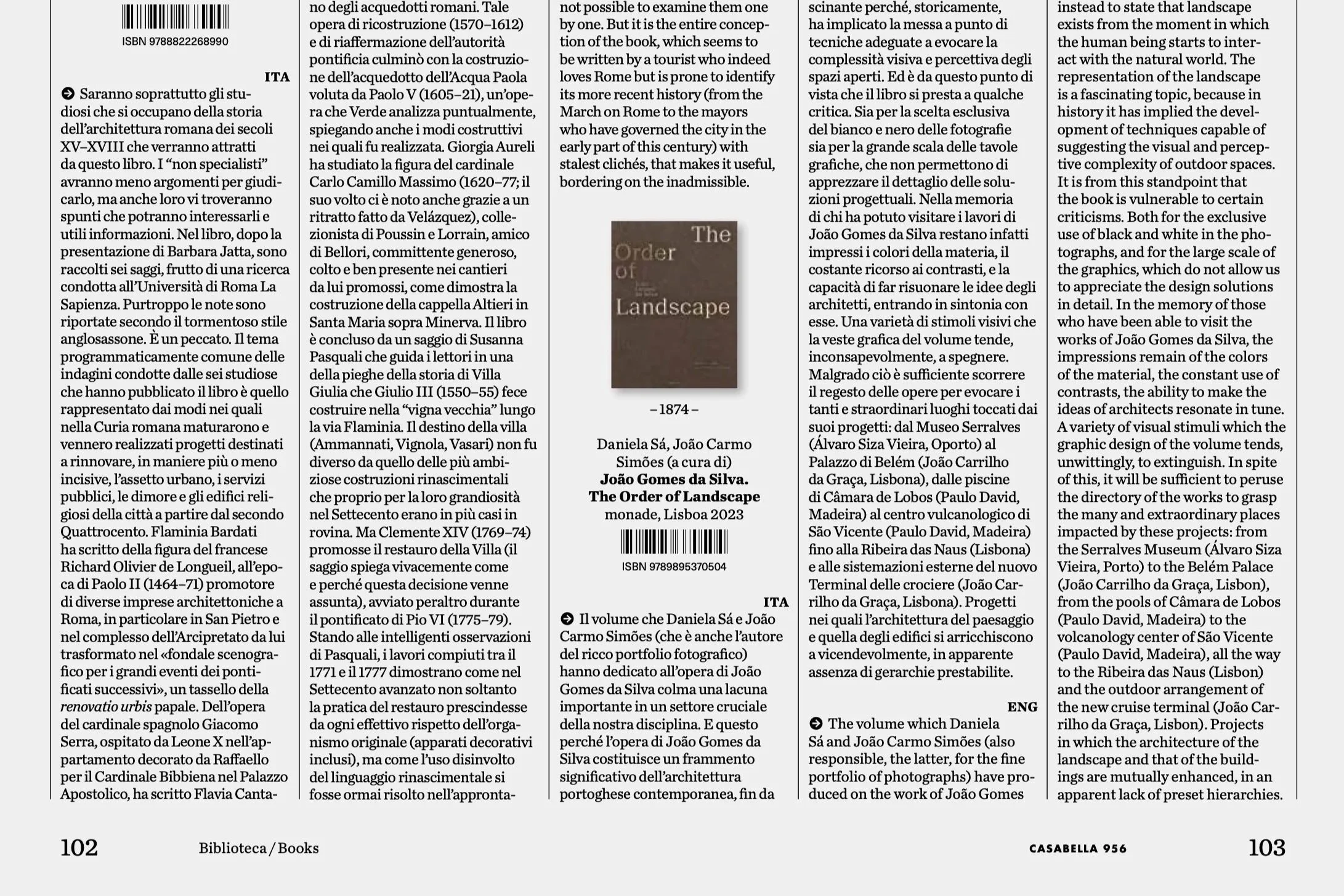 ....Casabella on "The Order of Landscape"..Casabella sobre "The Order of Landscape"....