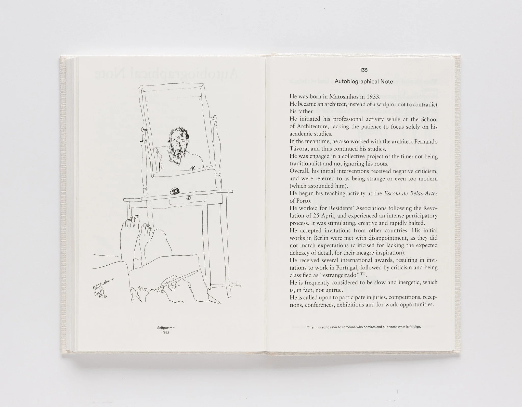 The only book by Siza on his own work:
&ldquo;Imagining the Evident&rdquo; by &Aacute;lvaro Siza

Describing some of his projects, expectations and struggles, references and decisions, this book is a fundamental contribution to the understanding of &