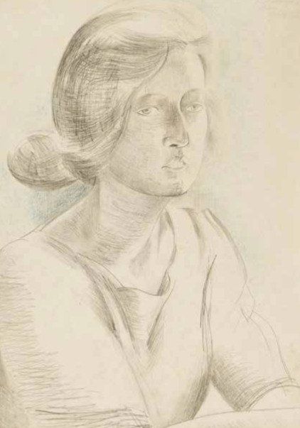 Audrey Withers, sketched by Paul Nash