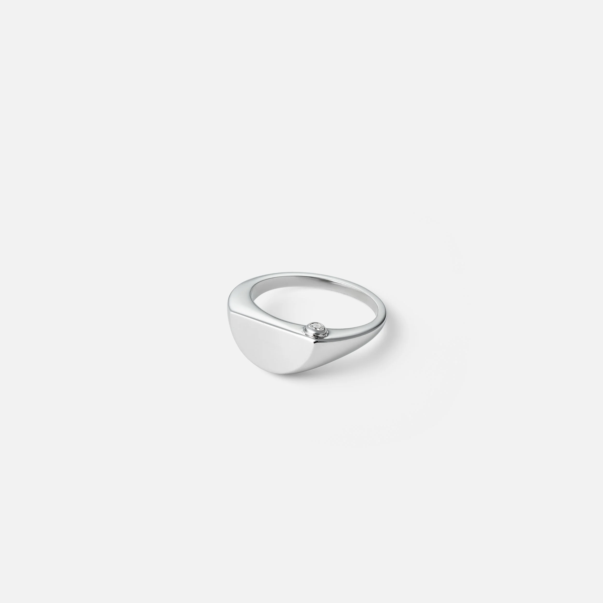 Half Signet Engagement Ring