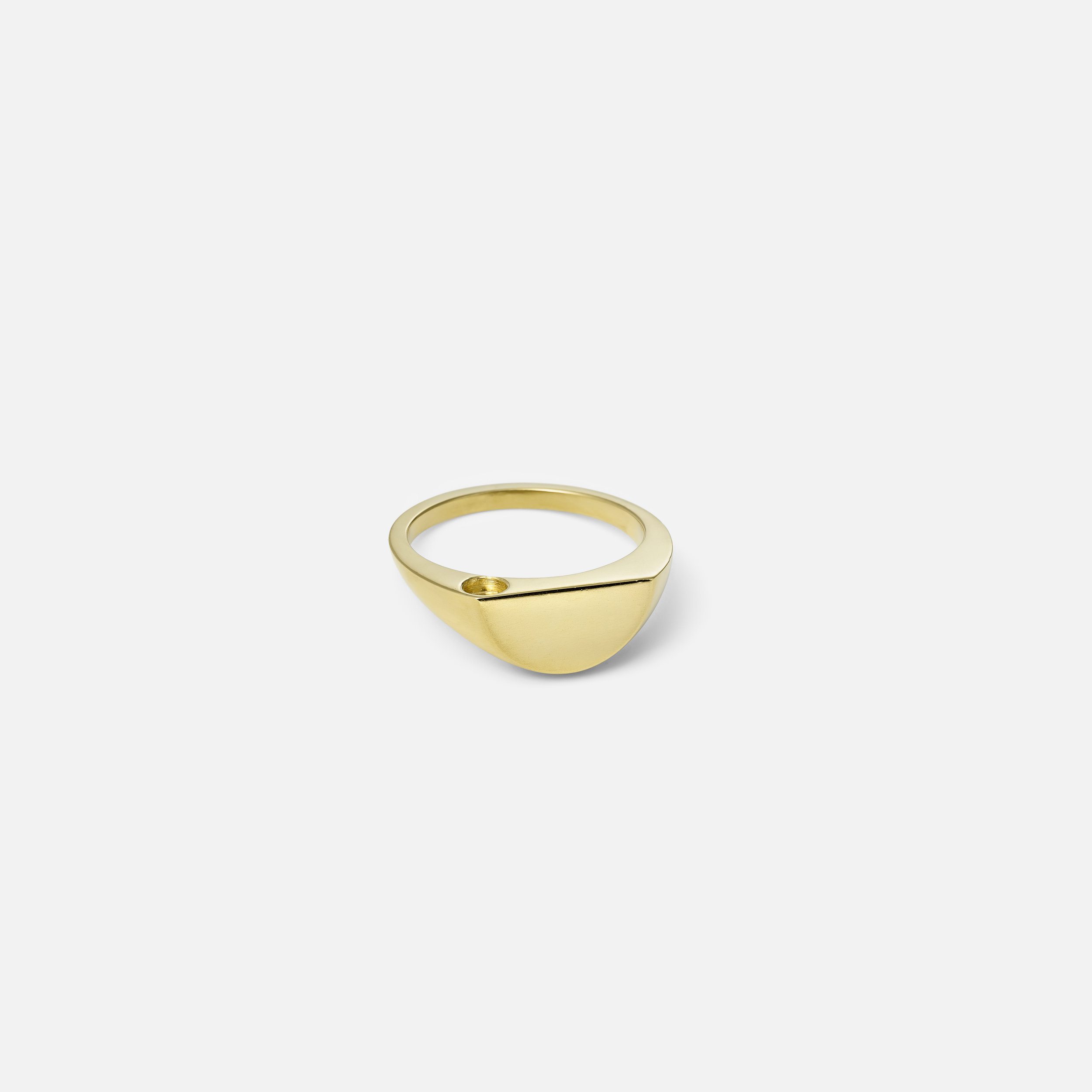 Half Signet 14ct. Yellow Gold Wedding Ring