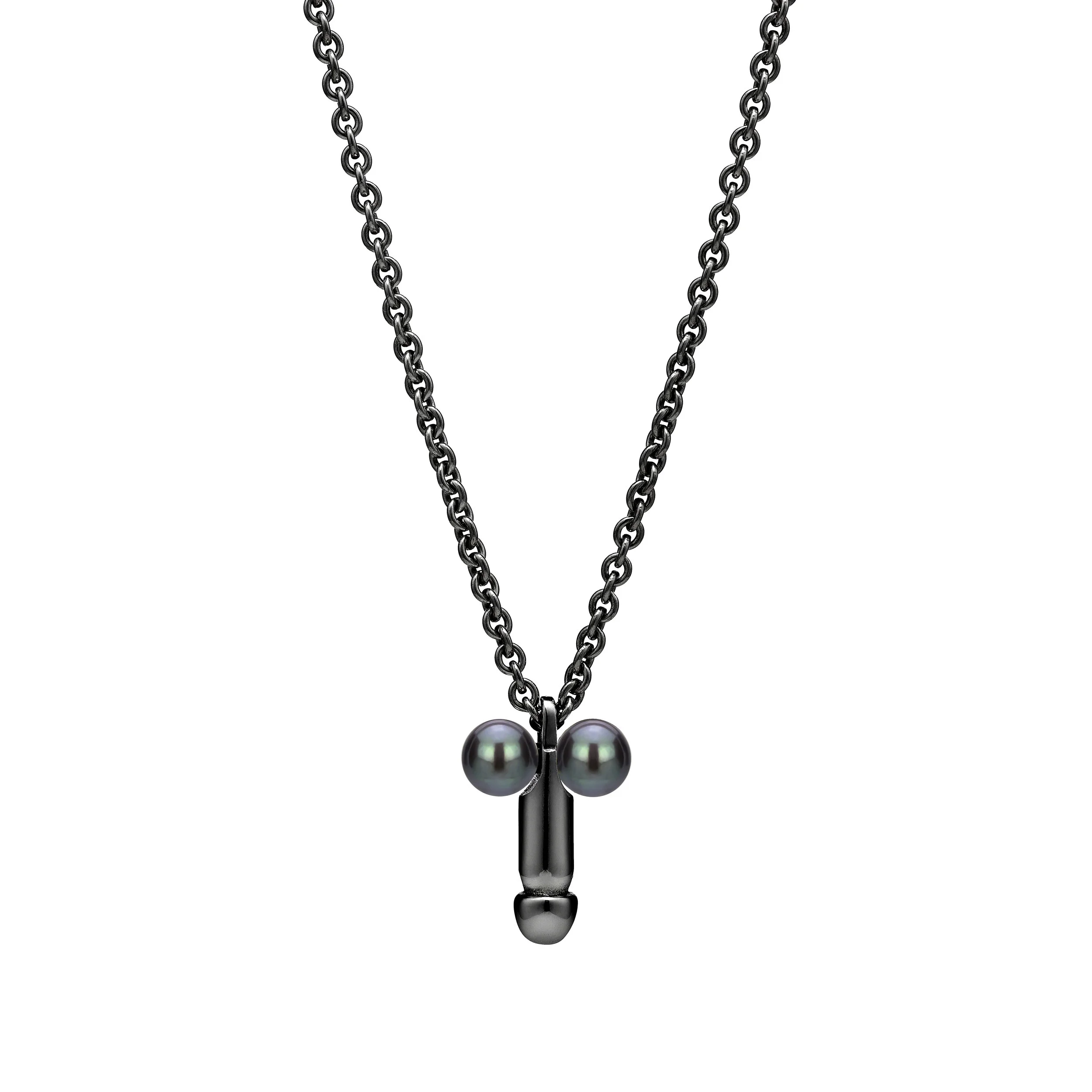 Limited Edition: Black Pretty Dix Pendant with Grey OR Peacock Pearls