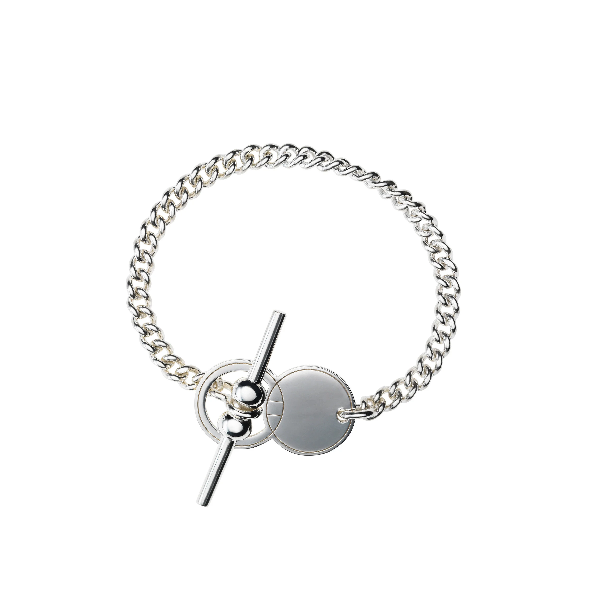 Curb Bracelet with T-Bar clasp and Engravable Plaque