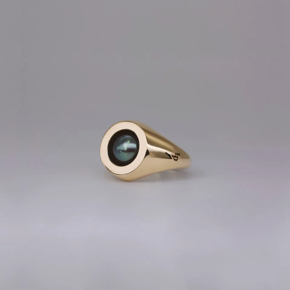 A Custom Pearl Signet Ring for Dermot Kennedy
