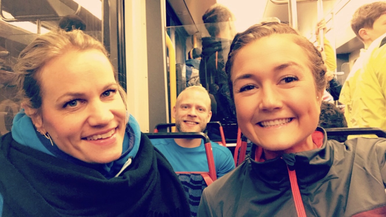 Ester, Kyrre og meg klar for Amsterdam Maraton 2016