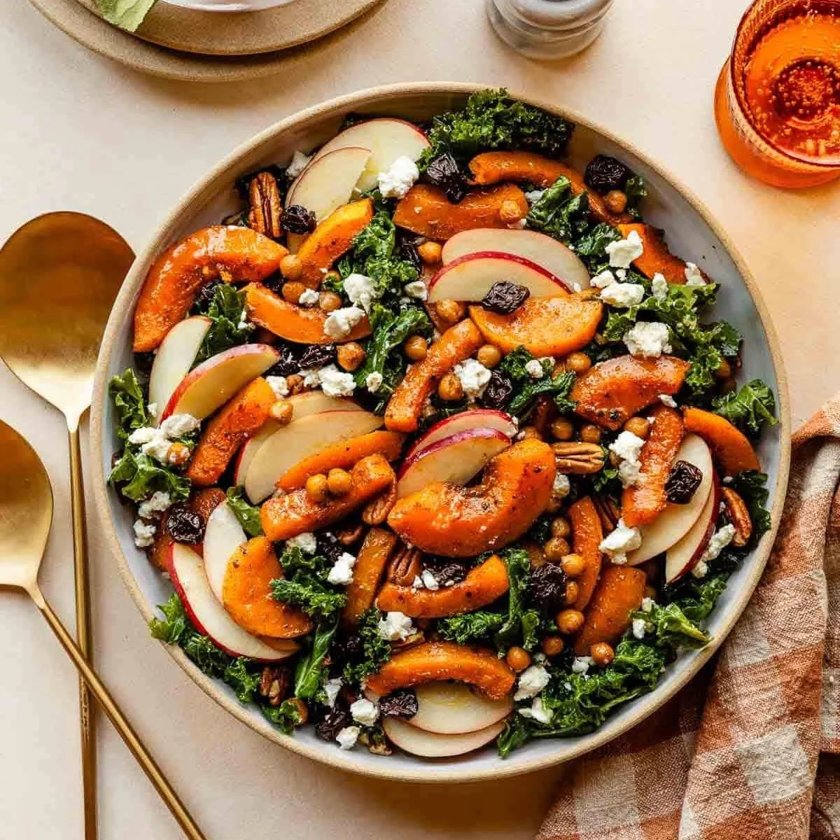 MAPLE ROASTED SQUASH & KALE SALAD (CHICKEN OPTION)