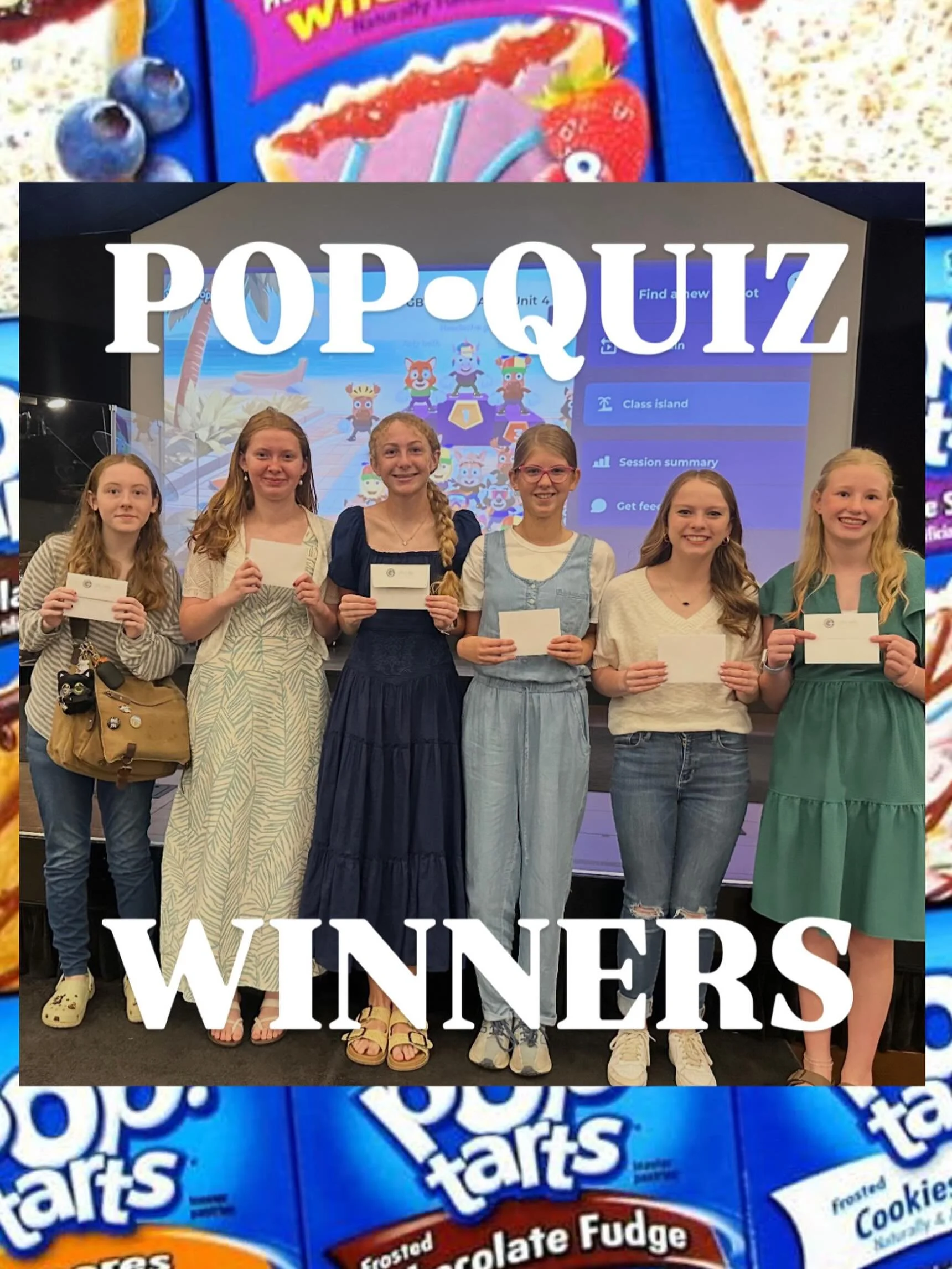 Middle School Ladies take the W in our Pop&bull;Tart Pop&bull;Quiz quarter review!  #poptarts