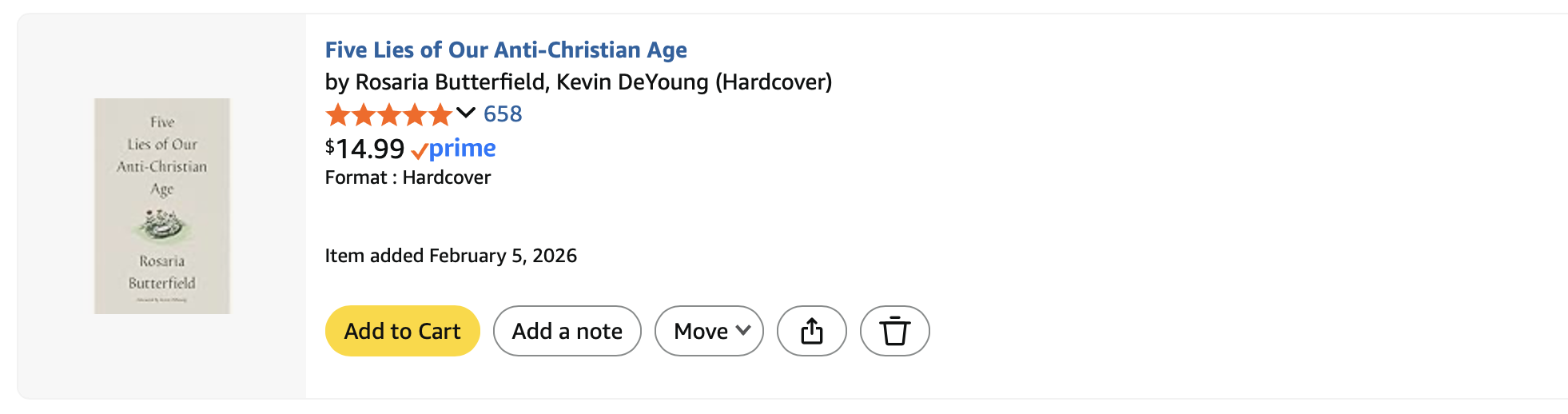 Five Lies of Our Anti-Christian Age, Rosaria Butterfield