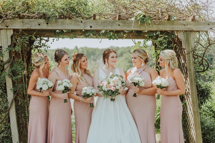 dusty blush crisp bridesmaid dresses Pleated Chiffon Long Mermaid Slit Dusty Mauve Pink Bridesmaid Dress fo –  Siaoryne main image 1