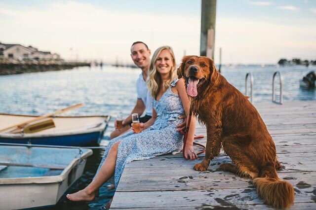 Beach, boats, champagne smiles and a dog! 
#tonyspinelliphotography #ctengagementphotographer #ctweddingphotographer