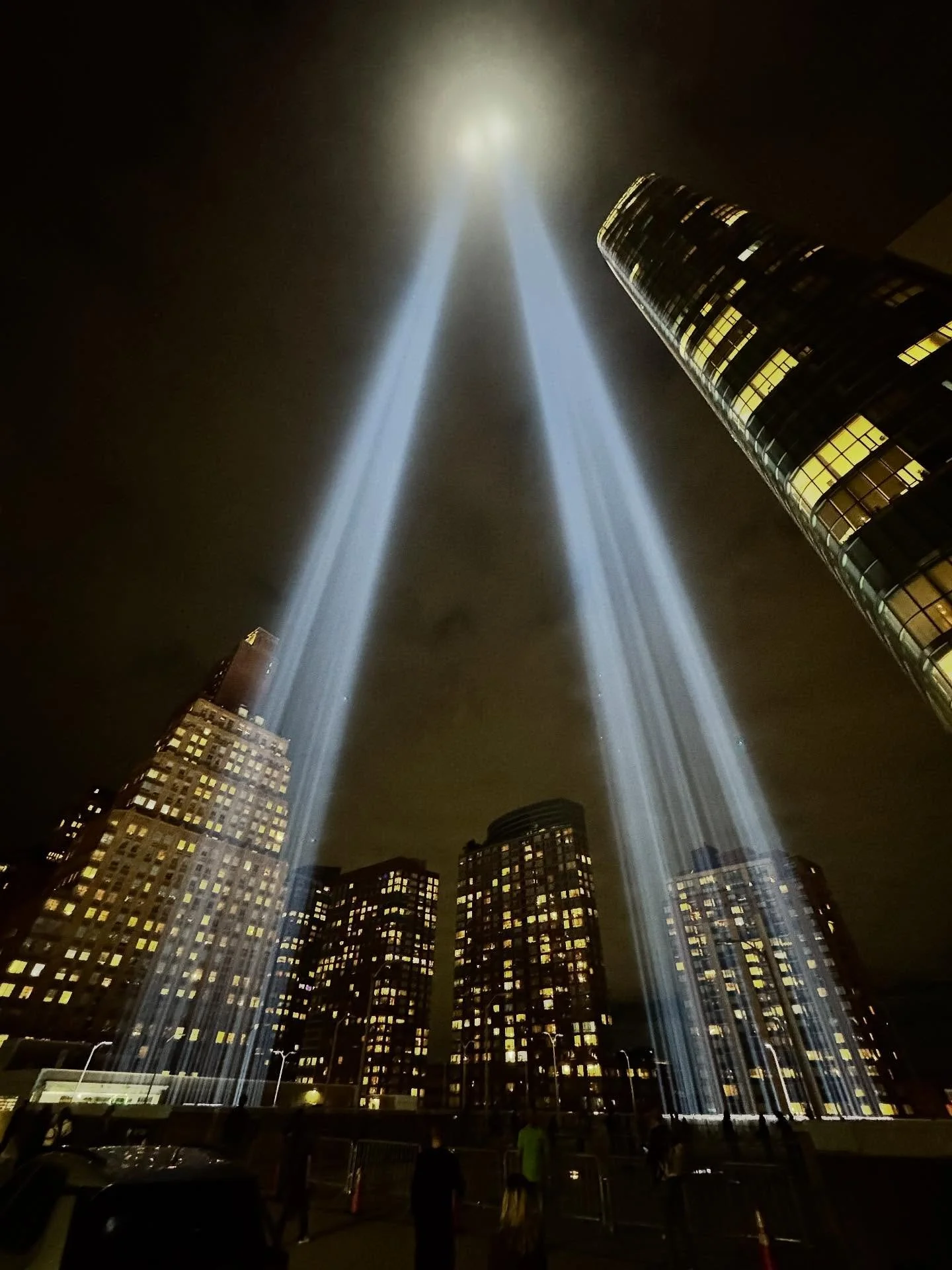 Last night I had the honor and privilege to make my way down to the World Trade Center and get to experience the test fire of the Towers of Light commemorating the #911 attacks. I cannot begin to describe how I felt being there and seeing each light 