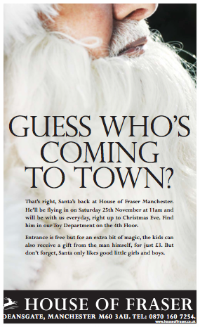 House of Fraser Press Ad – Santa (Manchester).png
