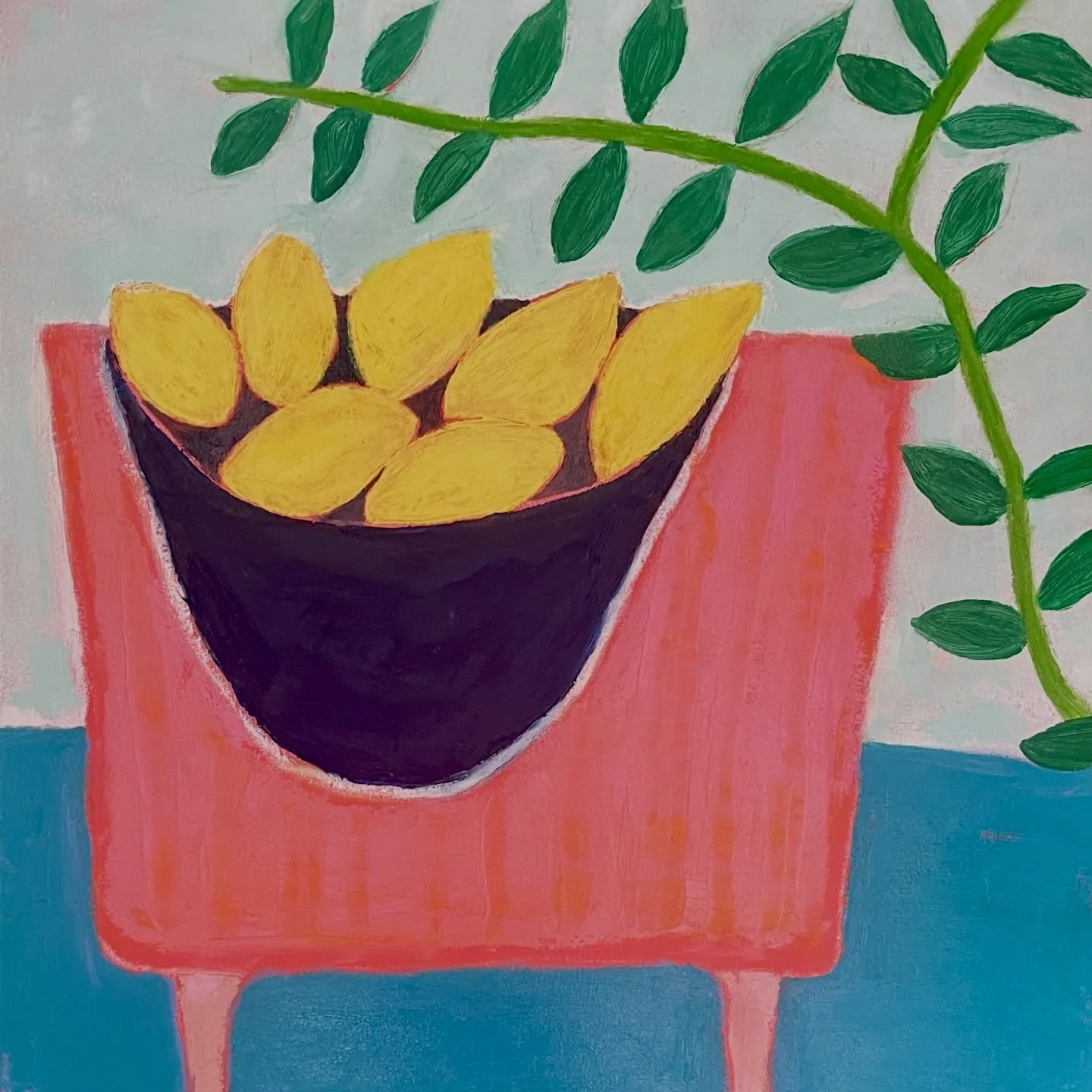 New painting. 
A bowl of lemons and fresh leaves on a spring day. 🍋🌿

oil on wood cradled panel
12 x 12

#contemporarystilllife #bowloflemons #everydaybeauty #oilpaintingartist