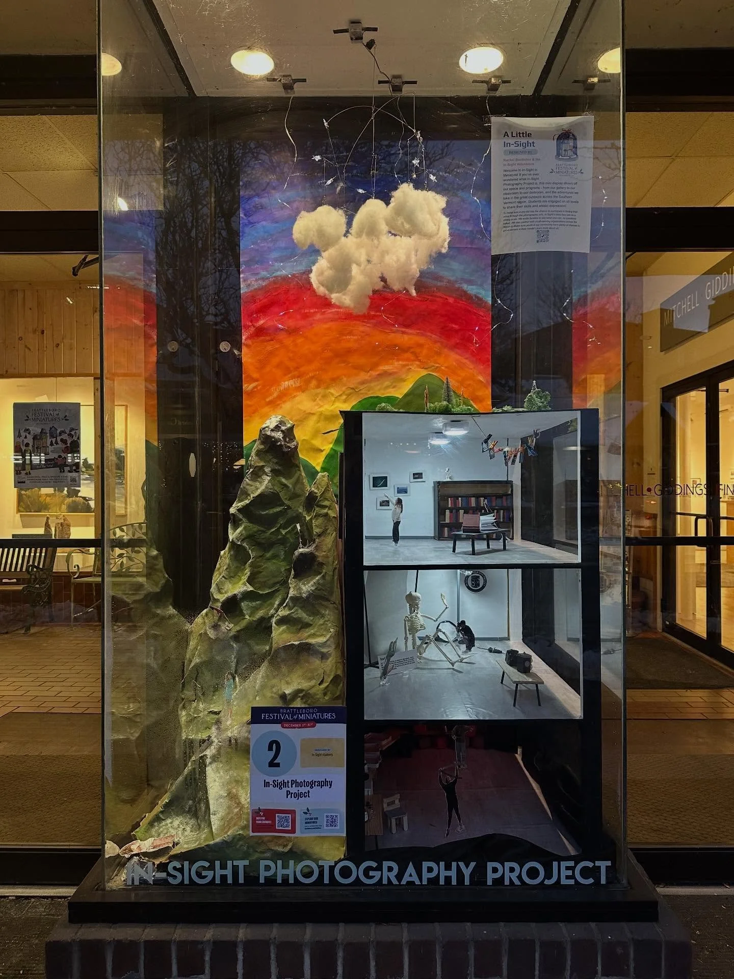 Thank you to all of our fabulous volunteers and staff who worked on our mini-InSight!  If you get a chance to swing by Main St, check out our window! #youthphotography #brattleboro #brattleborofestivalofminiatures2025 #brattleborofestivalofminiatures