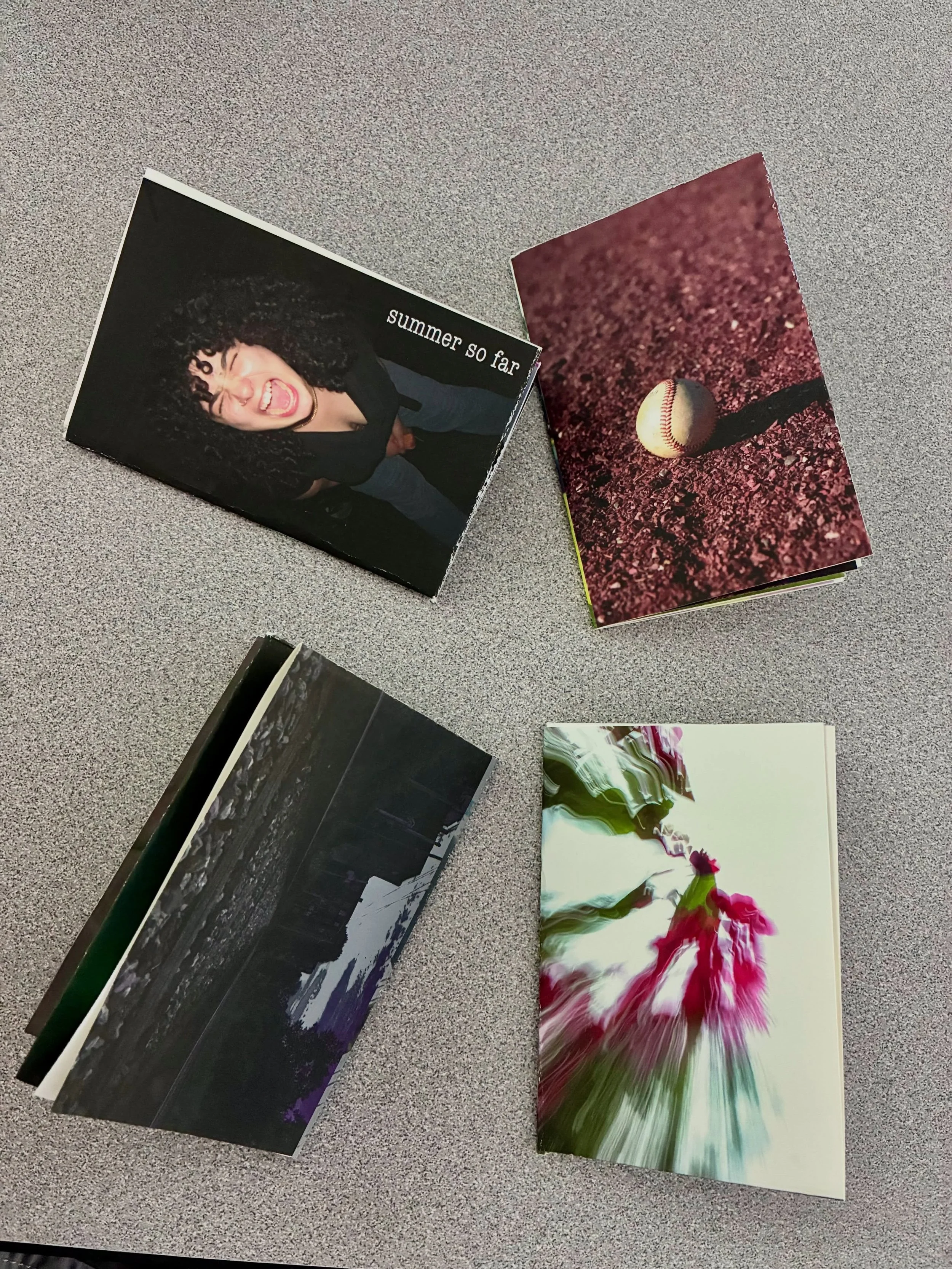 Photo Club made zines today documenting their summers 
1. Antonio
2. Liliana
3. Annika 
4. Amalia