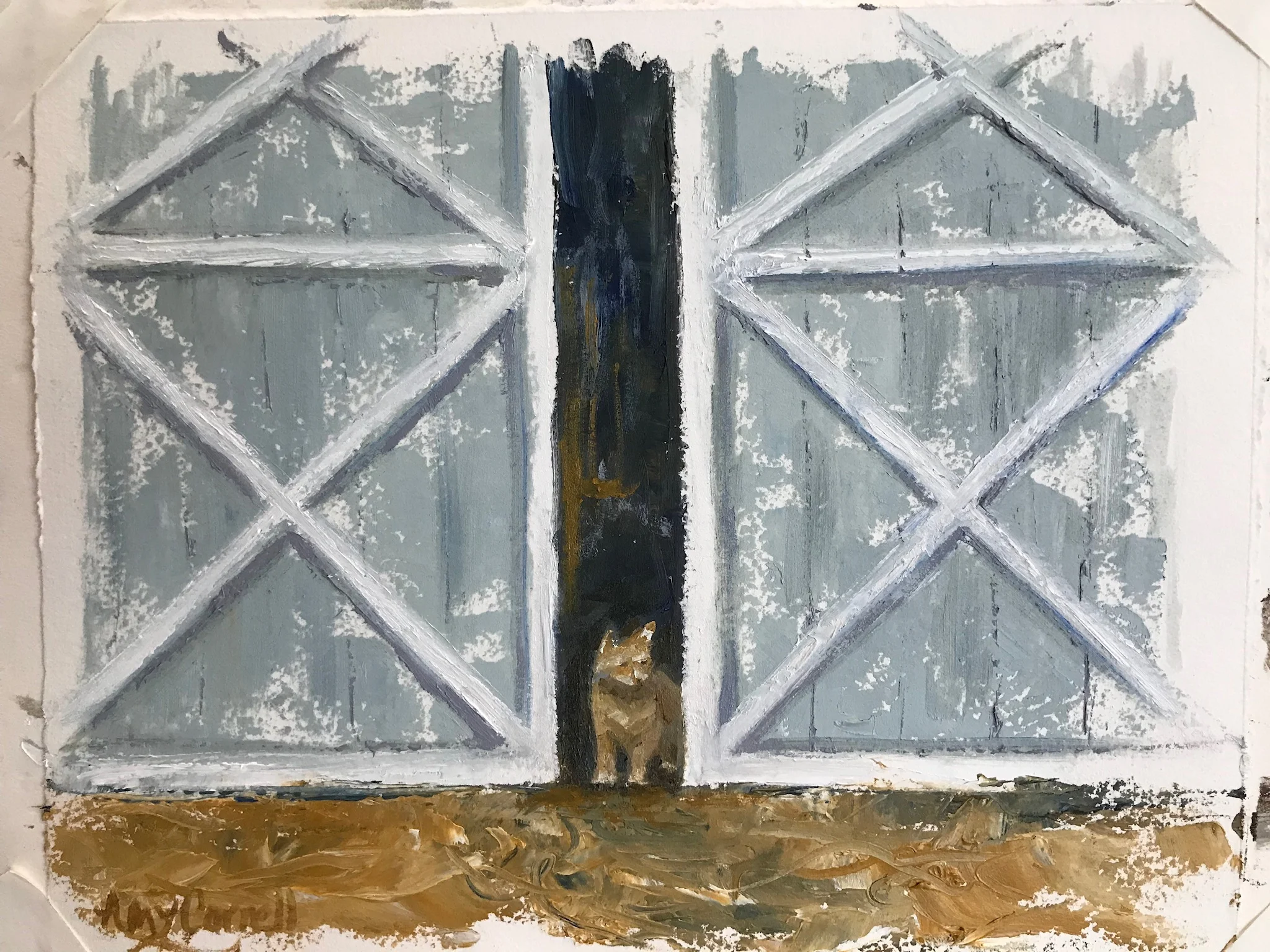 Mr. Morris Looks Out, 8x10 oil on Arches paper, Sold